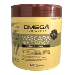 Mascara de Hidratação Capilar Colágeno 12 benefícios 500g Omega Hair
