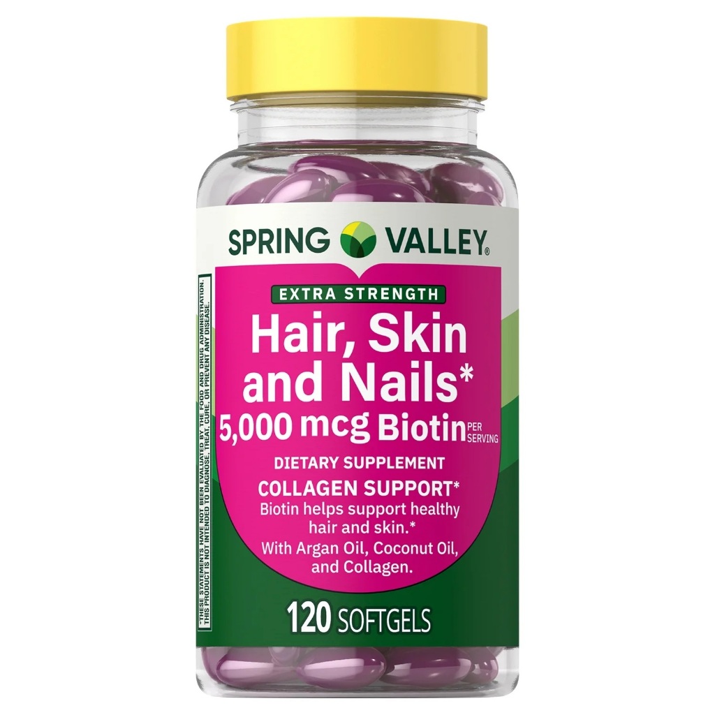Hair Skin & Nails Spring Valley 120 Capsulas Imp Eua