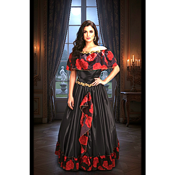CONJ  DE BLUSA E SAIA  de POMBA GIRA/CIGANA - 6M DE RODA- roupa umbanda- ENVIAMOS O MAIS RÁPIDO POSSÍVEL