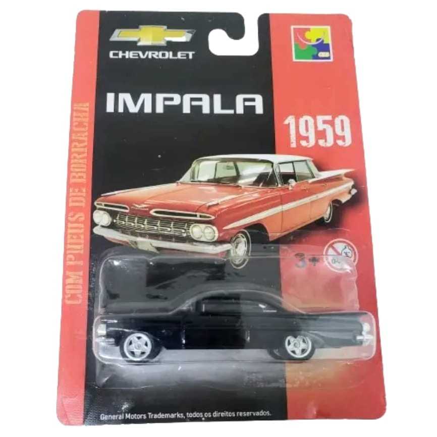 Miniatura Metal Chevrolet Impala 1959 1/64 Licenciada CHEVROLET com Pneus de borracha Acabamento Premium Cks