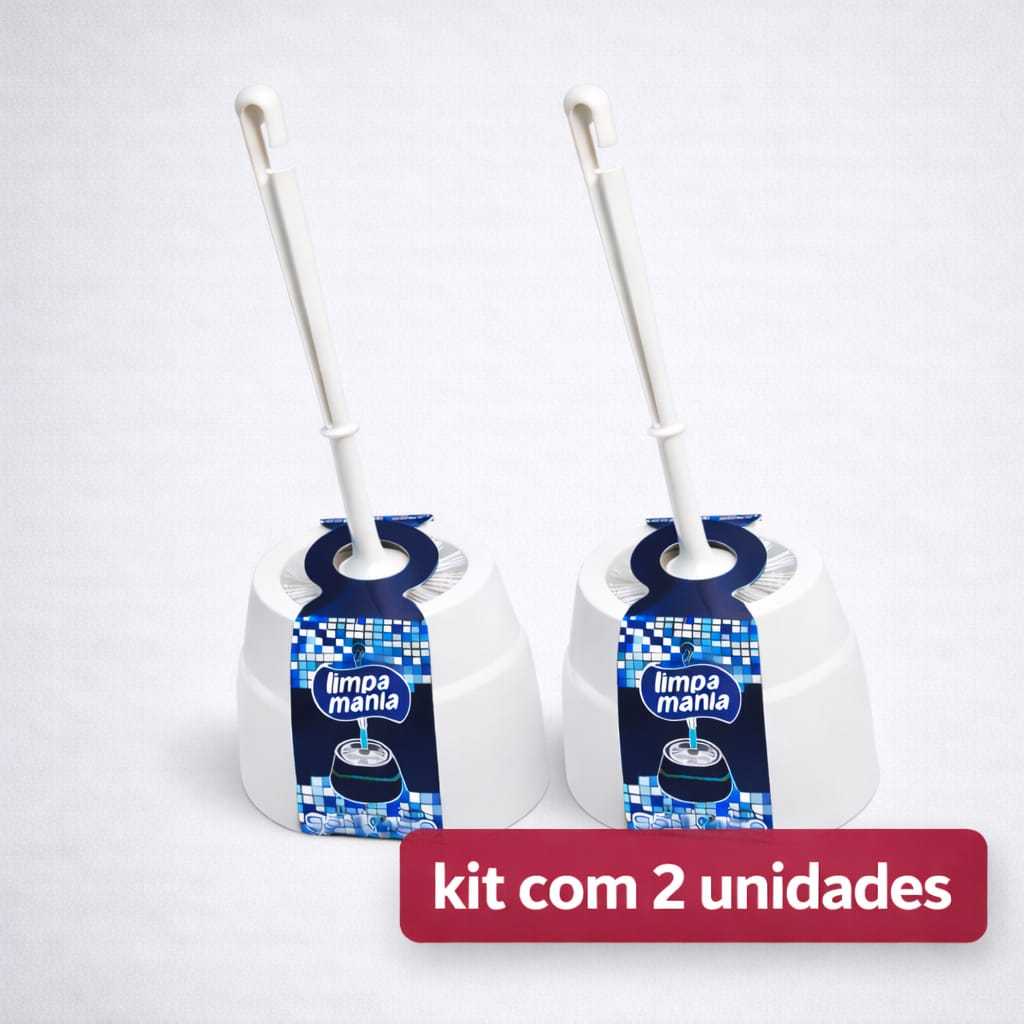 Kit Escova Sanitária Branca com Suporte Cerdas Resistentes e Higiênica Limpeza do Banheiro em Oferta na Shopee