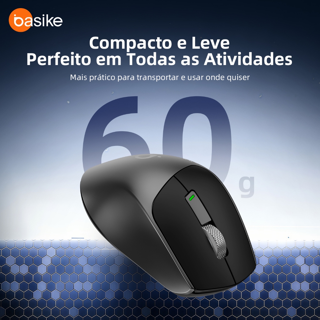 Basike Mouse Sem Fio BLuetooth Mouse Gamer Ergonômico RGB para Notebook PC Teclado em Oferta na Shopee