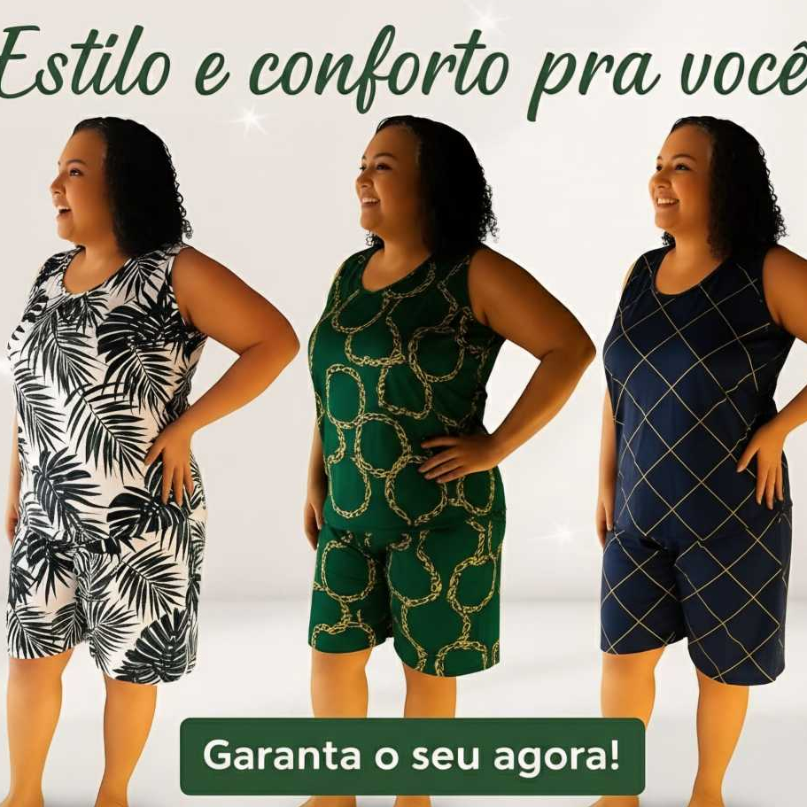 Conjunto Sem Manga em liganete malha fria para senhoras feminino M,G e G1 em Oferta na Shopee