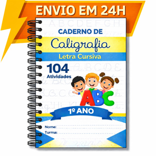 Caderno De Caligrafia Infantil 104 Atividades Letra Cursiva em Oferta na Shopee