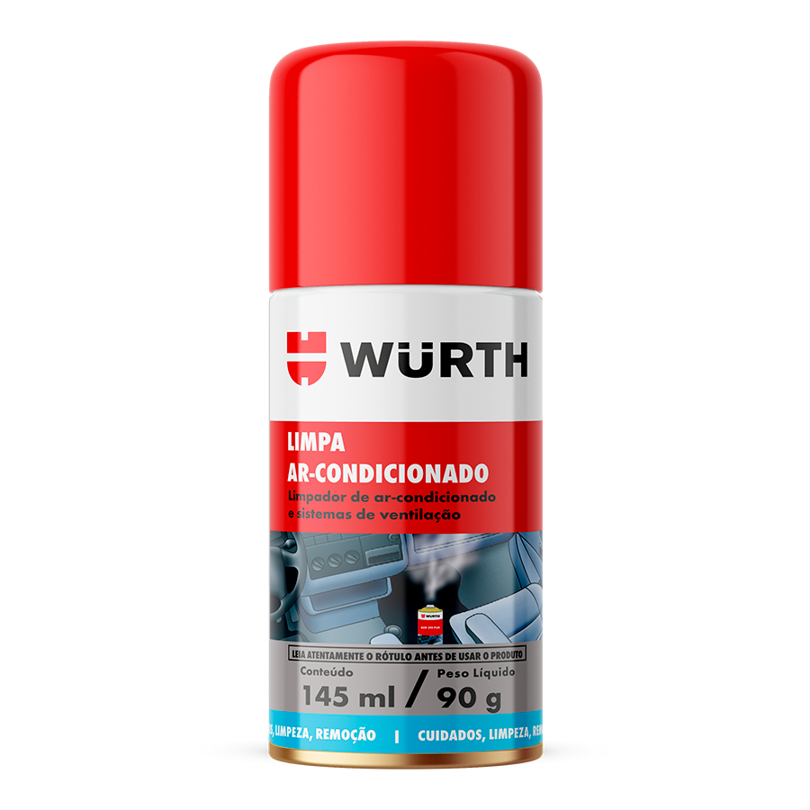 Spray Higienizador Limpa Ar Condicionado 145 ml Wurth Perfuma Carro Elimina Odores