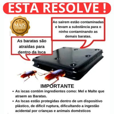 Detalhes do Isca Para Barata Baygon Atua No Ninho Iscas Resolve . Inseticida Atenção Metade da Caixa = Meia