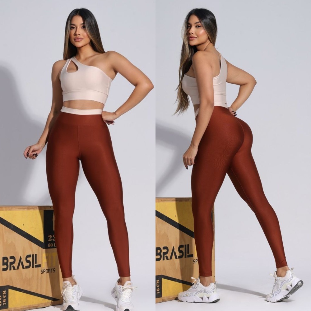 Conjunto Kit Roupa Academia Crossfit Fitness Calça E Top nula manga bicolor esportivo treino malhar