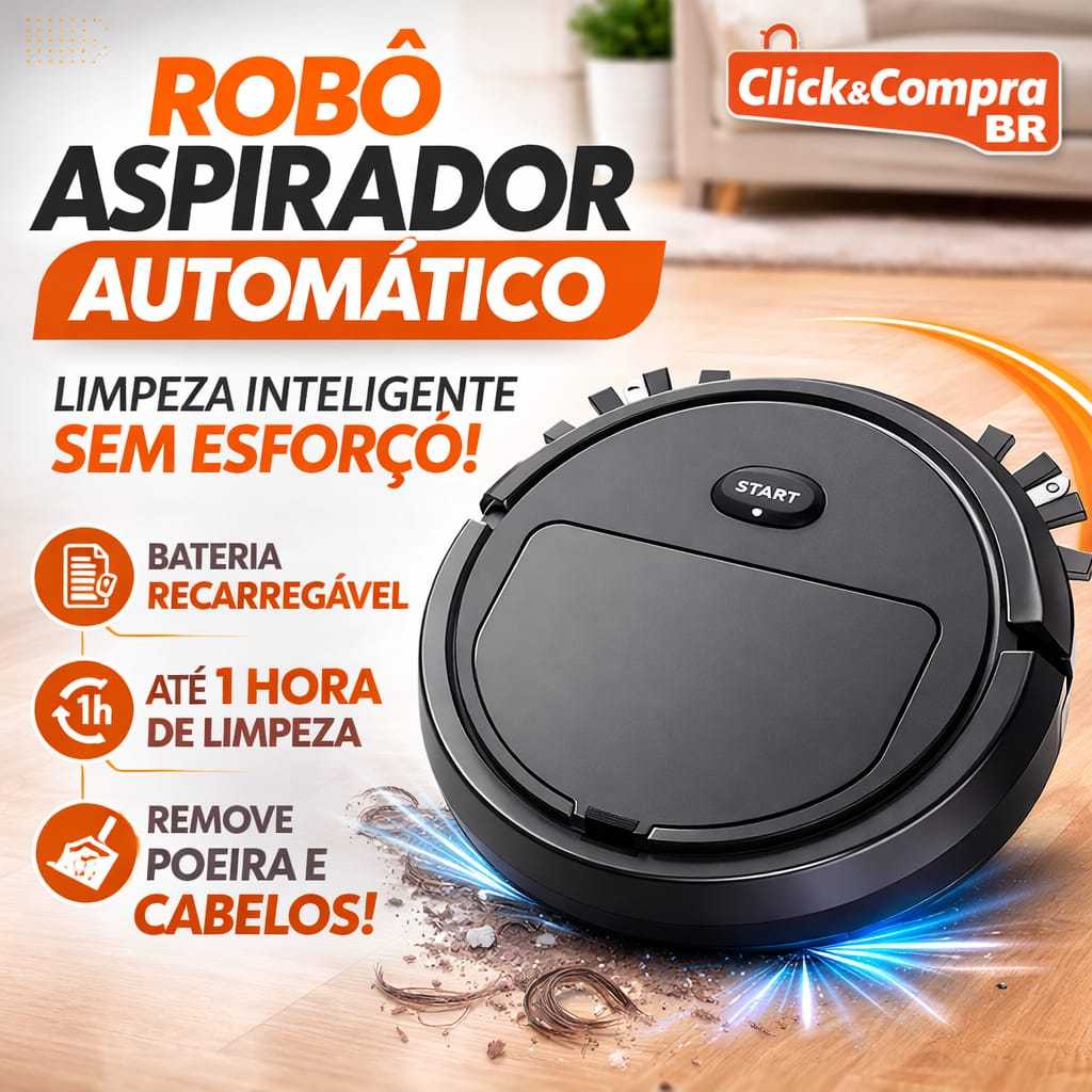Robô Aspirador Inteligente Automático Recarregável Limpeza de Casa Compacto Bivolt Anti Poeira — R$ 149,90 em Shopee