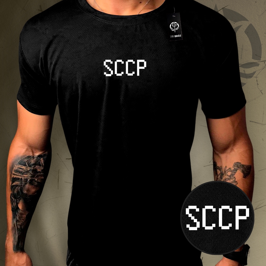 Camisa Dry-Fit Anti-Suor Masculina - (SCCP) - Tecido Dry-Fit Colmeia Anti-Suor, Treino, Corrida, Musculação