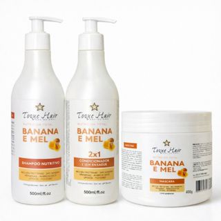 Kit Completo Mascara 500g + Shampoo + Condicionador Banana e Mel Nutrição Capilar Profissional em Oferta na Shopee