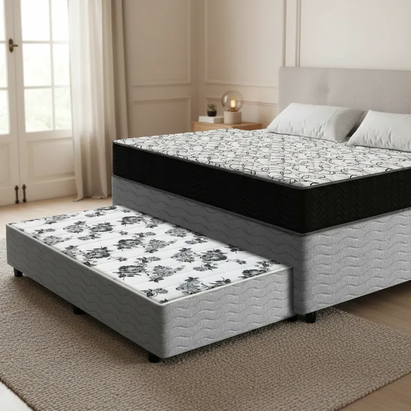 Cama Box com Colchão de Espuma D45 Ortobom Airtech 150 + Auxiliar de Espuma Unique Solteiro 88cm