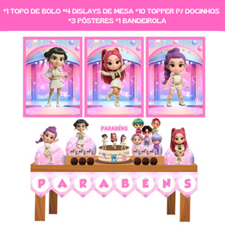 Kit Festa Guerreiras do K-Pop Baby Cute - Rumi - Zoe - Mira - Só Um Bolinho - Decoração Para Festa Em Casa em Oferta na Shopee