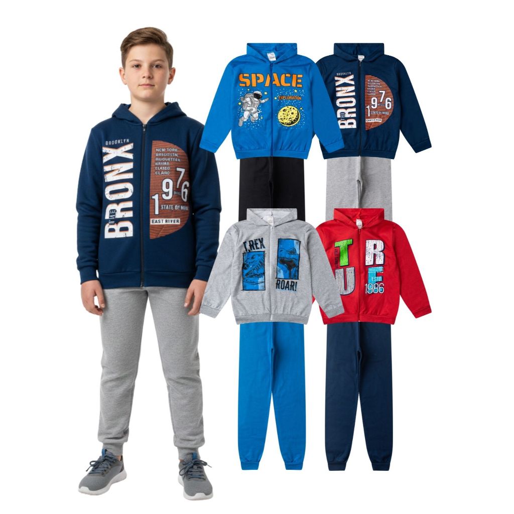 3 Conjuntos Kit Menino Infantil Moletom Masculino Juvenil Roupa 10 a 14 anos Inverno 6 Peças Capuz