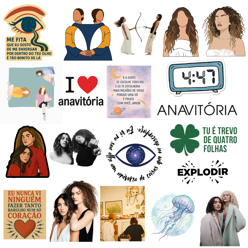 Kit de adesivos Anavitória 20un em Oferta na Shopee