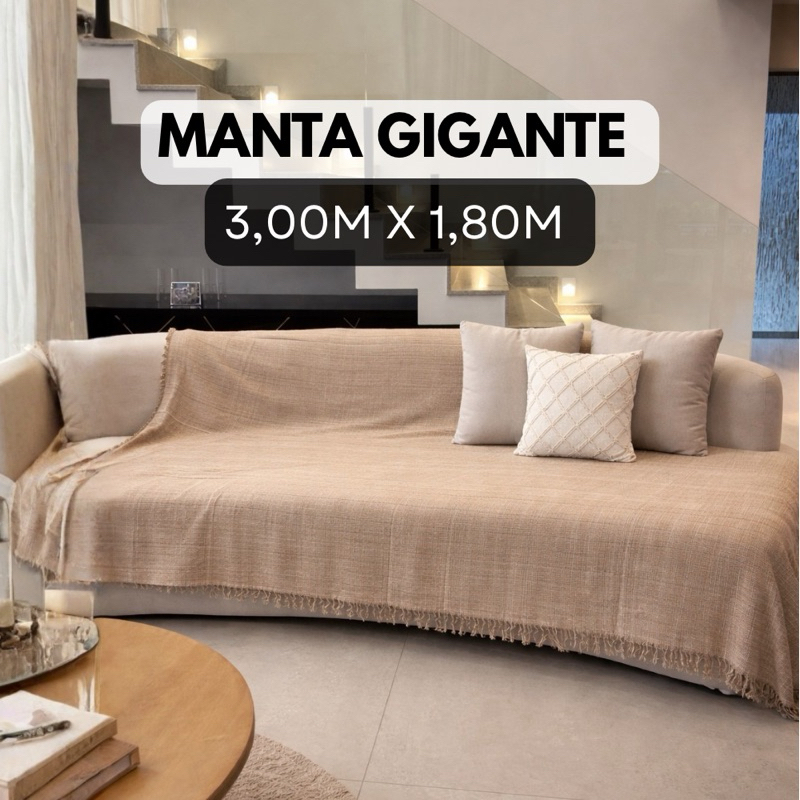 Manta Para Sofá Grossa King Size Grande Gigante 3,00m X 1,8m