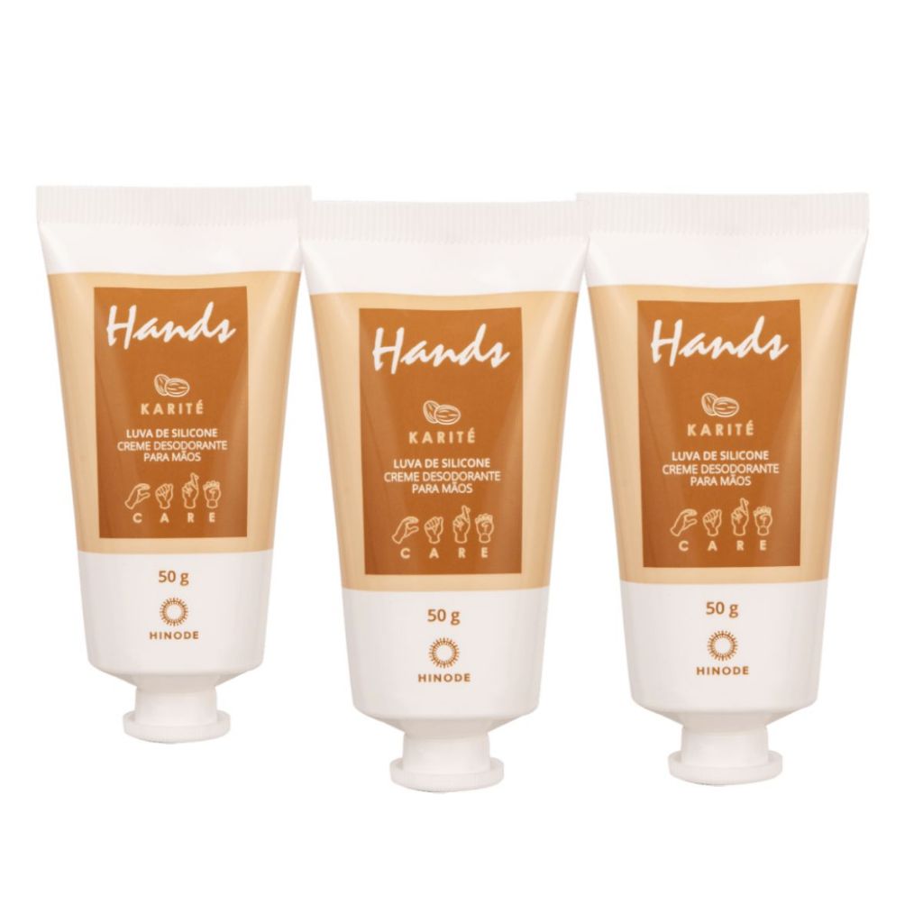 kit 3 mini Luva De Silicone Karité Hands Miniatura 50g