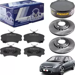 Kit Disco + Pastilha New Civic 1.8 2006 2007 2008 Lxl Lxs