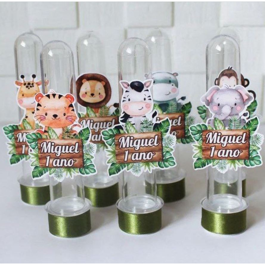 Aplique Safari para Lembrancinha | Topper Personalizado Festa Infantil | Aplique para tubete Safari