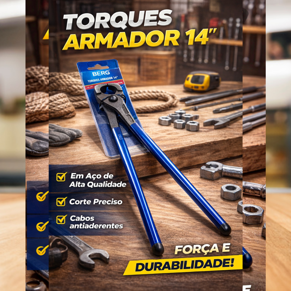 Alicate Torques Armador Turquesa de 14" em Aço Carbono - Berg