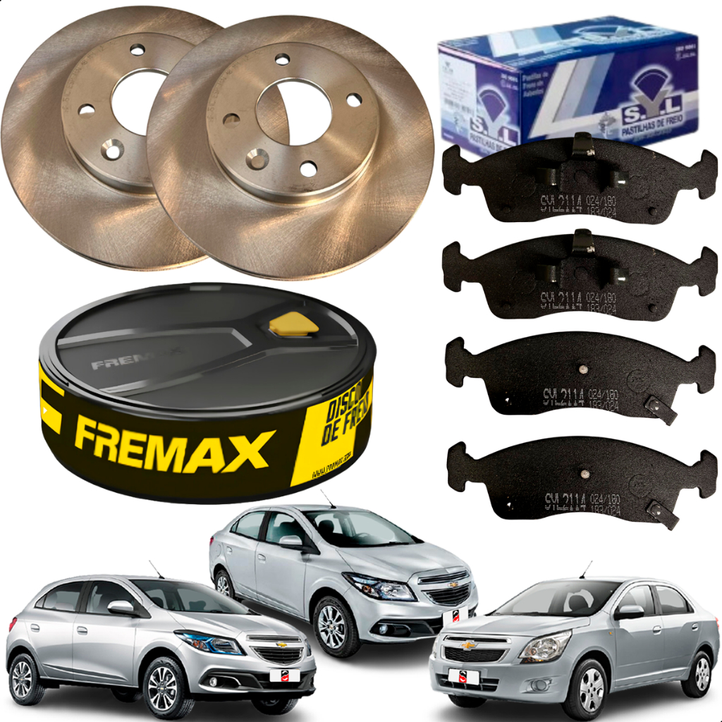 Kit Disco Pastilha Freio Dianteiro Chevrolet GM Onix Cobalt Prisma 1.4 2019