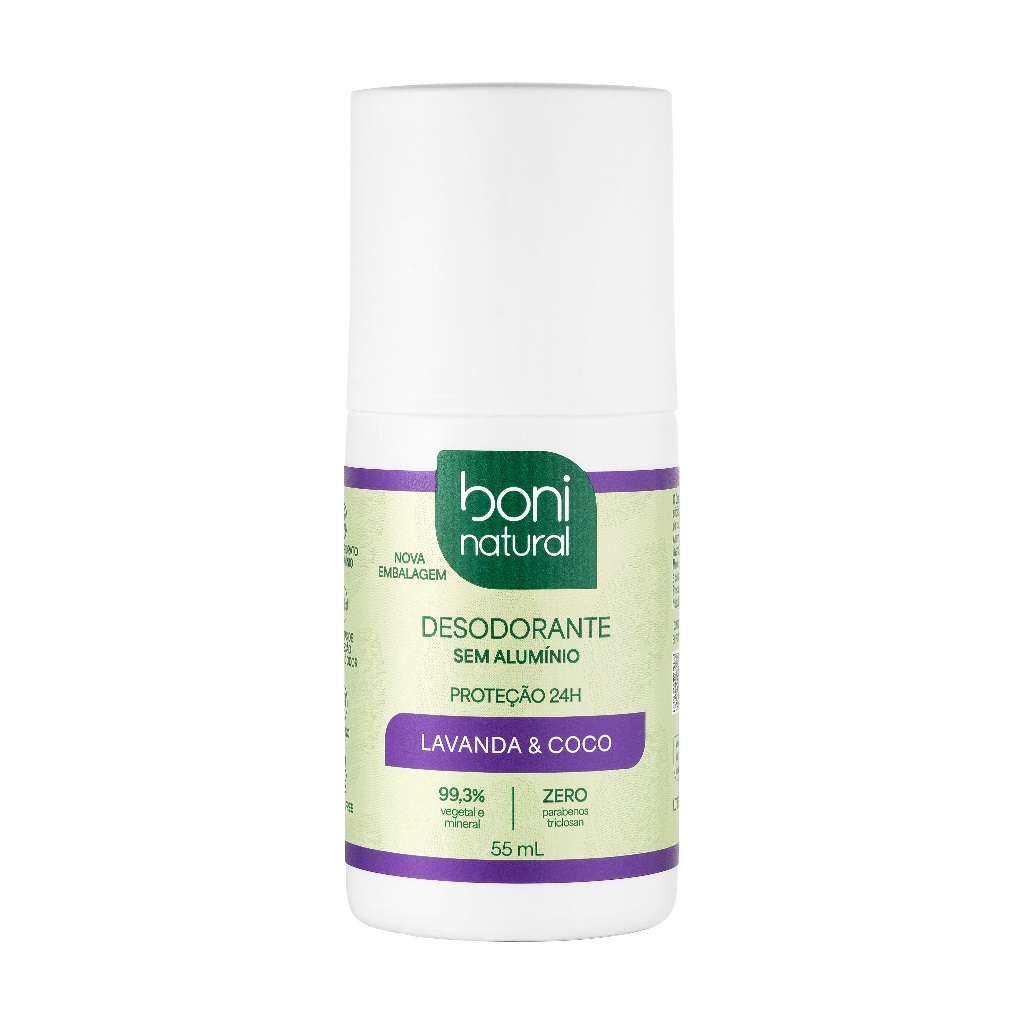 Desodorante Roll-On Lavanda e Coco 55ml Boni Natural em Oferta na Shopee