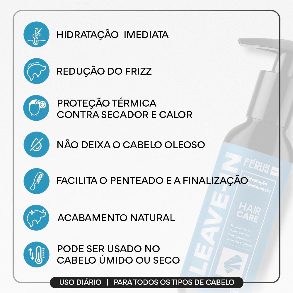 Leave-in Hidratação e Restauração Férus Hair Care 120gr — imagem 2 de 2