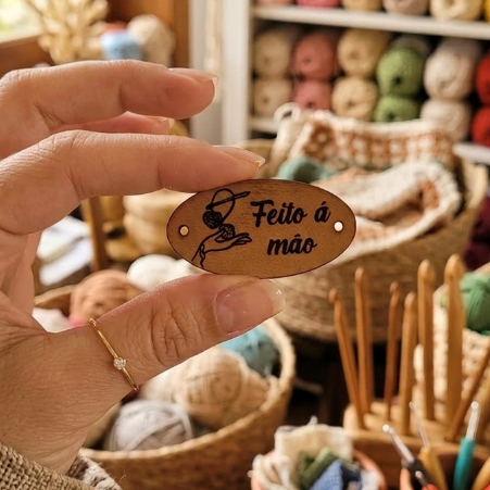 kit etiquetas Feito a mão couro sintético crochê macramê artesanato
