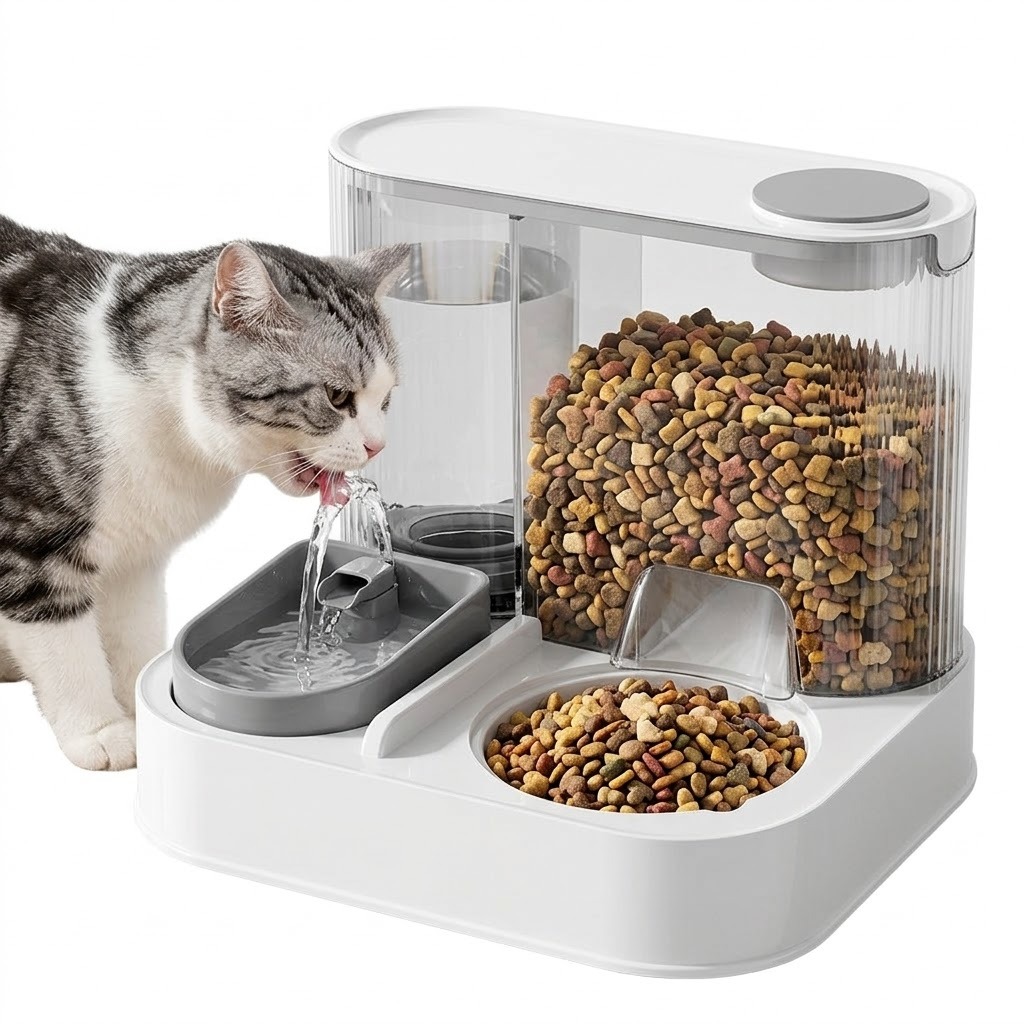 Alimentador Automático Pet com Fonte Bivolt Bebedouro e Comedouro para Cães e Gatos em Oferta na Shopee