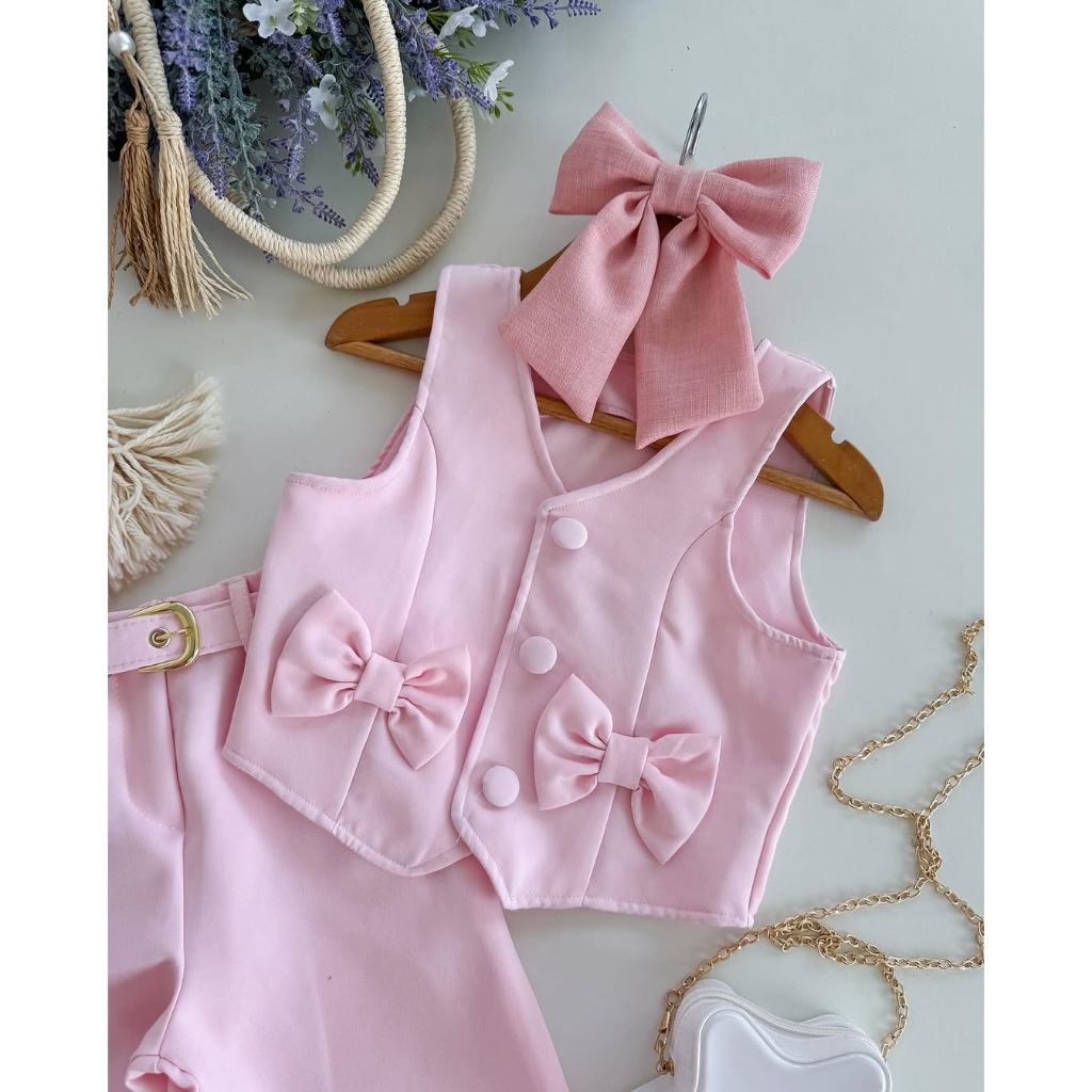 Conjunto infantil alfaiataria Colete e Calça menina de luxo 3 aos 12 anos tendencia Pronta Entrega em Oferta na Shopee