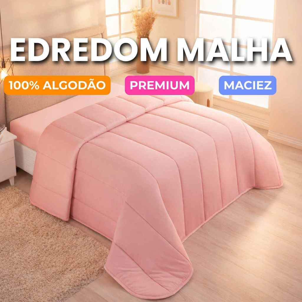Edredom Malha 100% Algodão Inverno Dupla Face Para Cama Solteiro Queen King