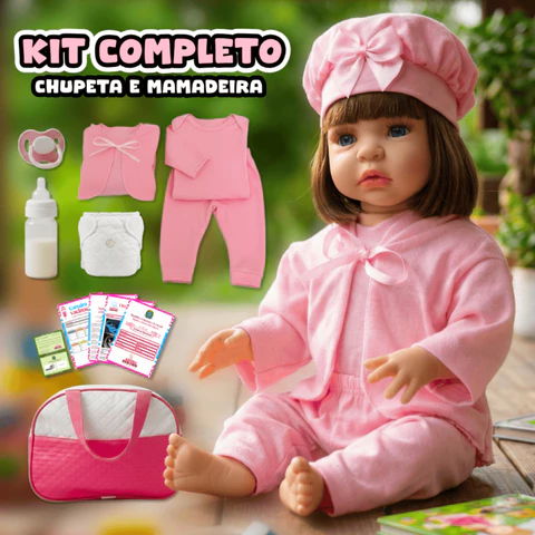 Bebê Reborn Realista Boneca Silicone Pode dar Banho Com Bolsa de Maternidade