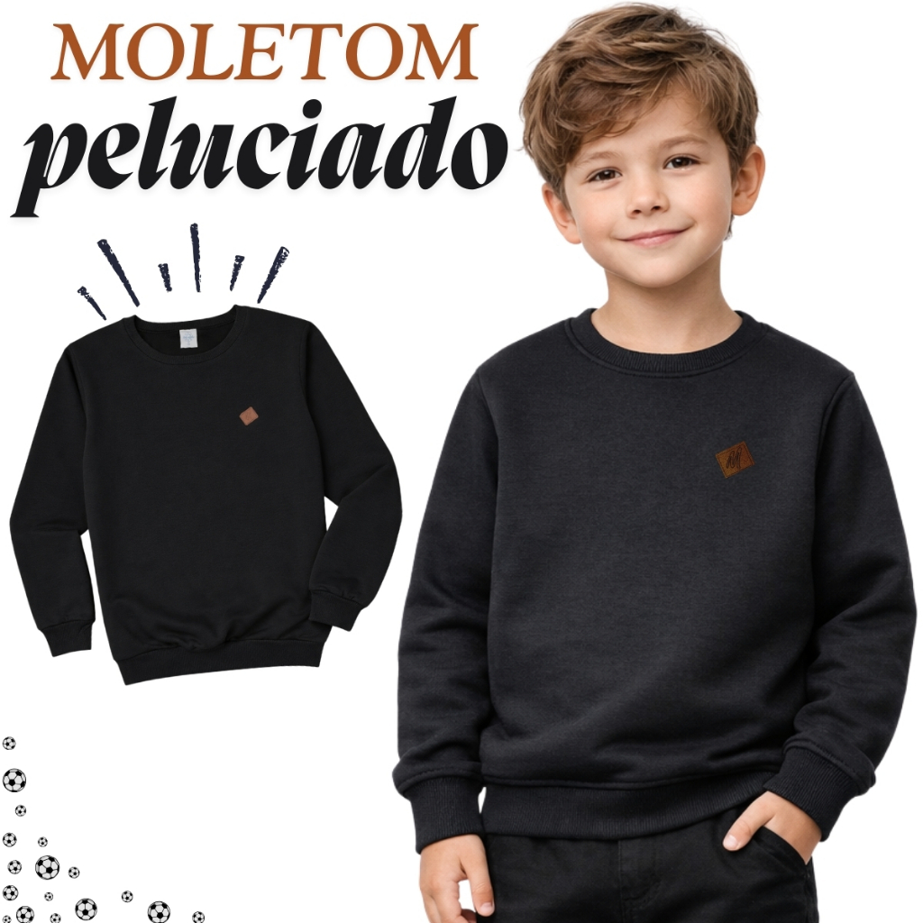 Casaco Moletom Menino Peluciado Grosso Premium: Quentinho!
