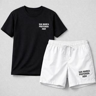 Conjunto PERSONALIZADO Camiseta + Short Casual Várias Cores Disponíveis Confortável e Estiloso