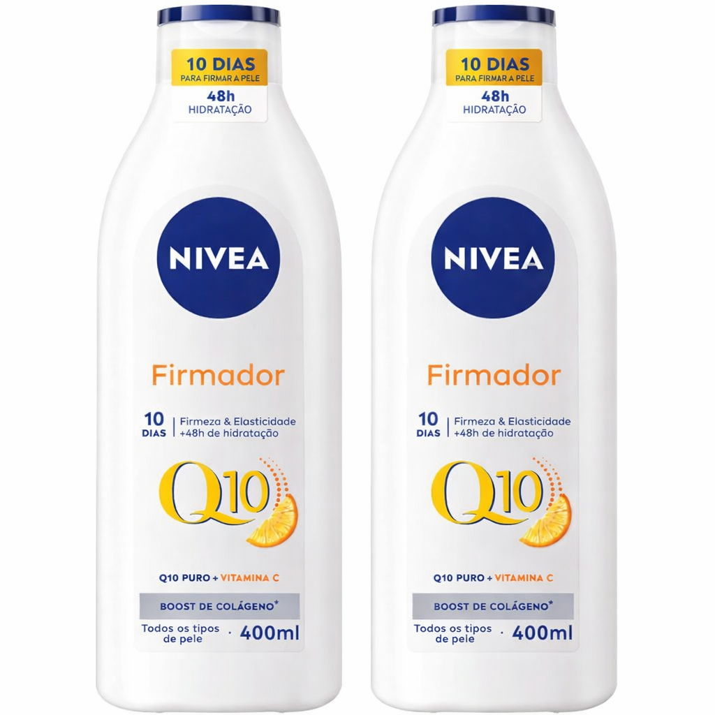 KIT Creme Firmador NIVEA Q10 + Vitamina C 400ml – Hidratação e Firmeza da Pele - 2 unidades