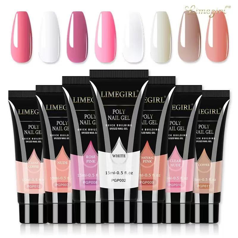LIMEGIRL Polygel 15g Gel para Alongamento de Unhas UV LED Fast Building Unhas em Gel Profissional Nail Extension em Oferta na Shopee