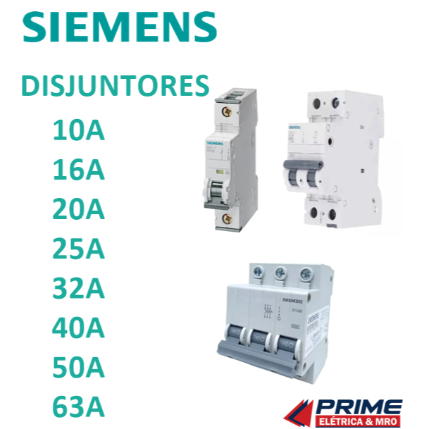 DISJUNTOR 5SL 10A 13A 16A 20A 32A 40A 50A 63A 70A 80A - BIPOLAR MONOPOLAR TRIPOLAR  - SIEMENS