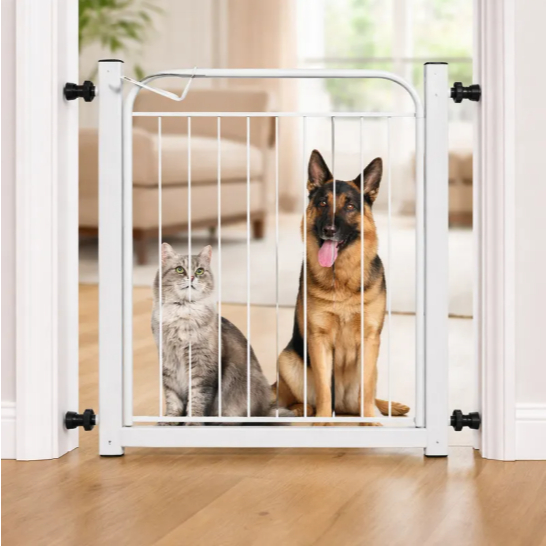Portão de Proteção para Pets, Crianças e Bebês em Grade Aramada Com Extensores de 15cm e  30cm