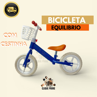 Bicicleta Equilíbrio Infantil sem Pedal Leve Roda Anti-furo Com Cestinha