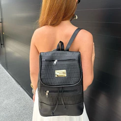 Mochila Feminina Corino Reforçada Impermeável com Bolsos Frontais Moda Trabalho Faculdade