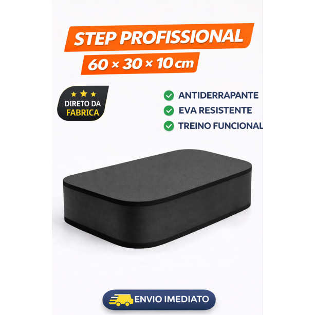 Step Profissional 200kg Reforçado Para Academia - Preto