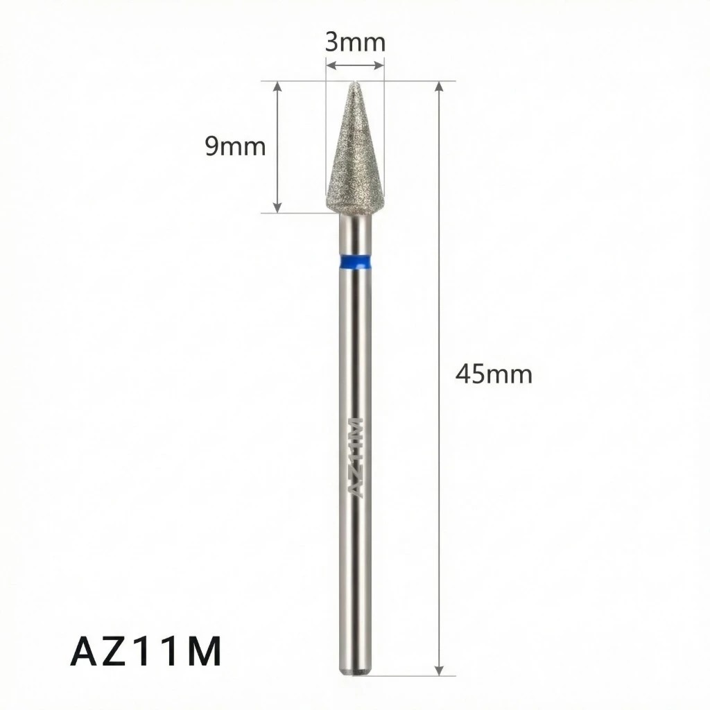 Detalhes do Broca de Cutícula Diamantada Azzio - AZ11M - Formato Pêra Pontiaguda