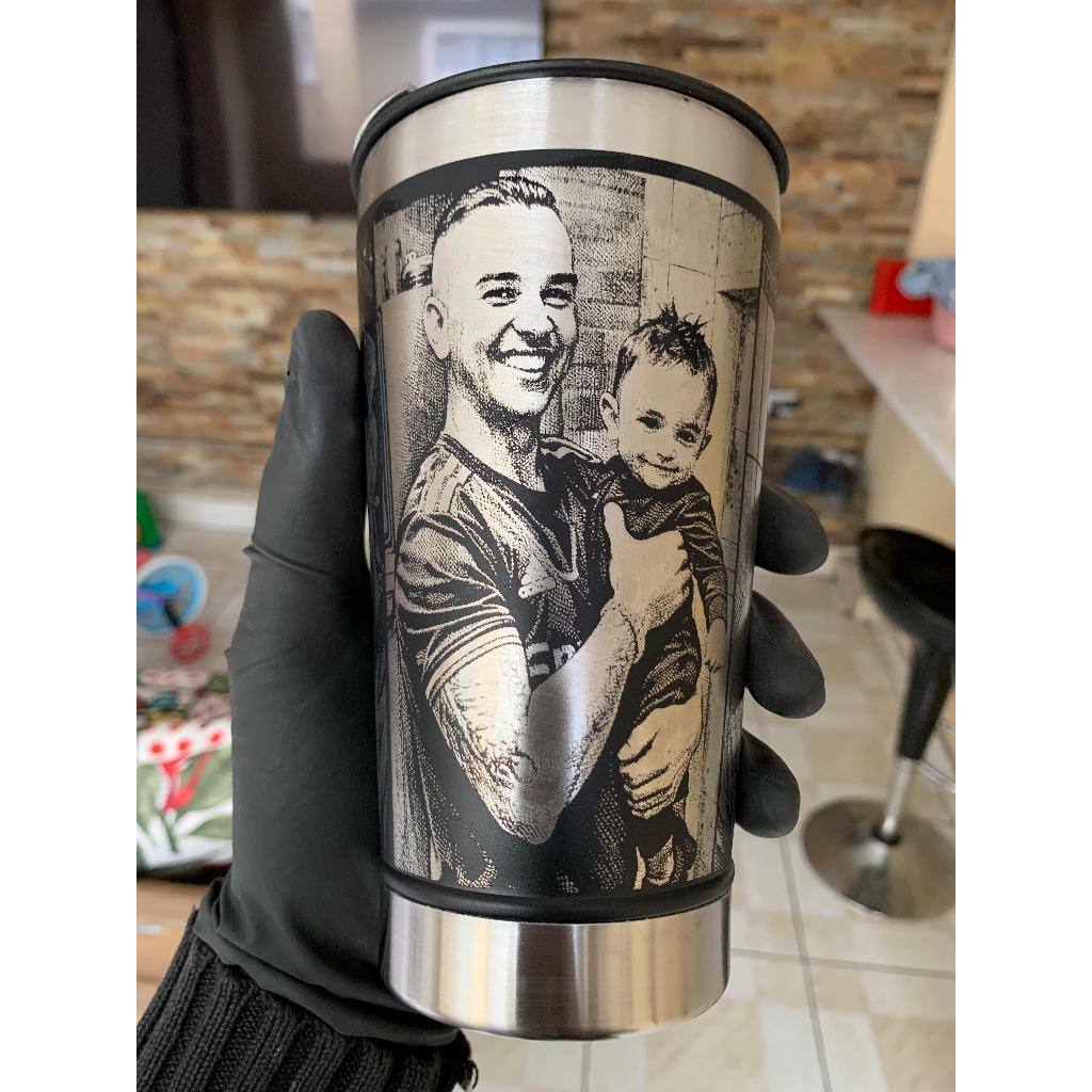 Copo Térmico Com Foto Personalizado Gravacao a Laser Inox Alta qualidade Abridor e Tampa — imagem 2 de 2