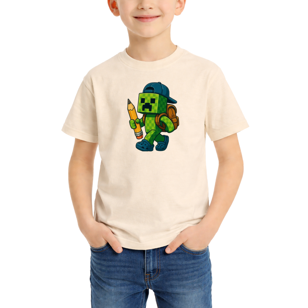 Camiseta infantil Algodão Unissex Básica Minecraft Creeper jogos Online Super confortável