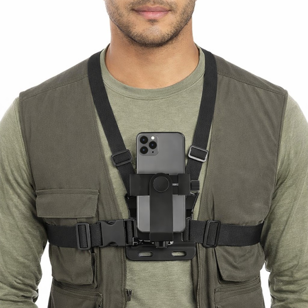 Suporte de Celular para Peito Ajustável para Moto Bicicleta Gravação Mãos Livres Compatível GoPro em Oferta na Shopee