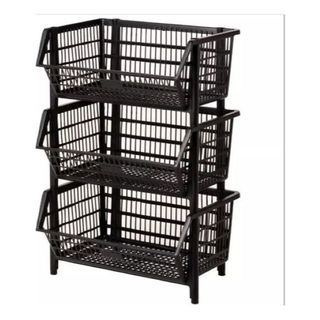1 Und Cesto Expositor Reforçado Gondola Organizador Empilhável Multiuso Resistente 44 X 3…