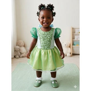 Vestido Princesa Tiana Bebê Menina Infantil Roupa Verde Brilho Conto de Fadas Mesversário Newborn em Oferta na Shopee