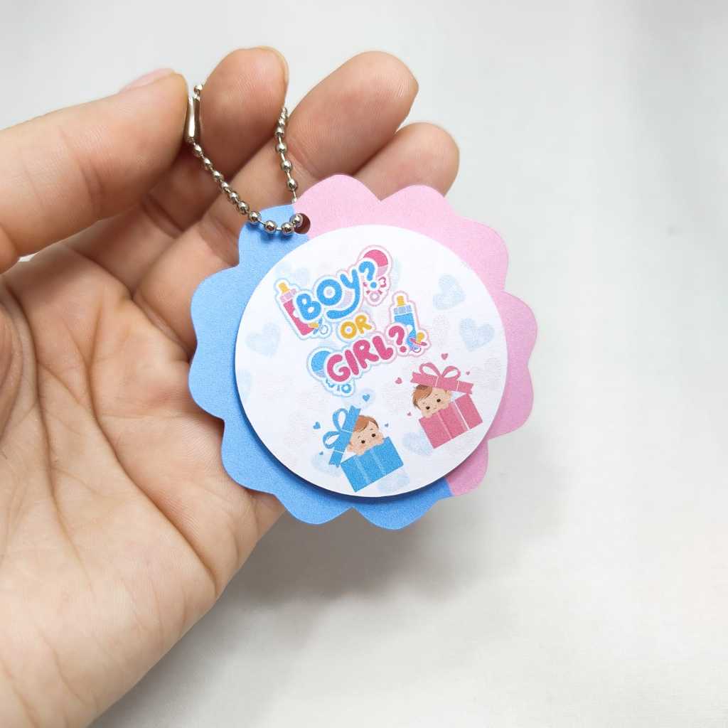 Tag Personalizada Chá Revelação 3D para Lembrancinha com Corrente - Festa Chá Revelação, Tag Personalizada