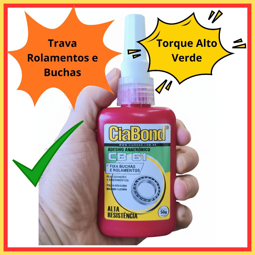 Trava Bucha Adesivo Trava Rolamento Eixo Pino Engrenagem Rolamentos Polias Cola Verde Ciabond 50g