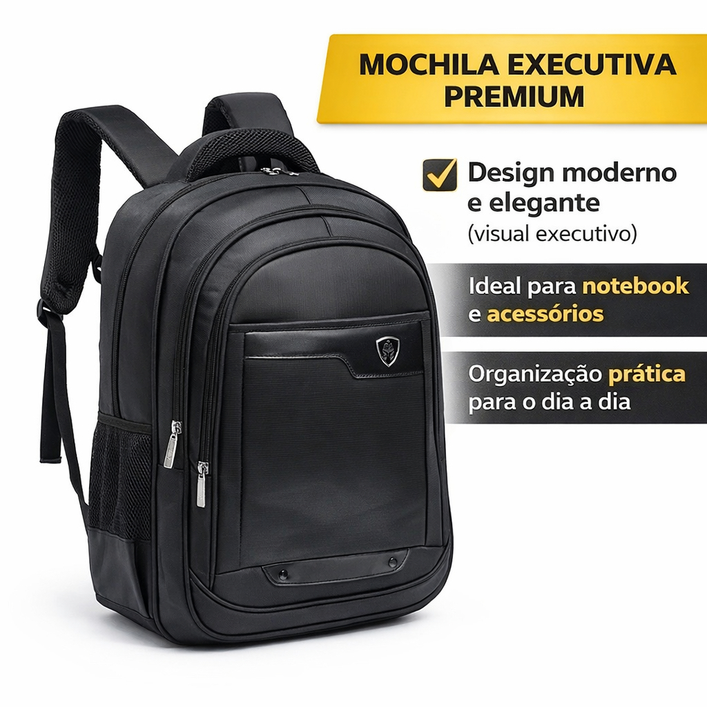 Mochila Executiva Premium Notebook Resistente Grande Multi Compartimentos Trabalho Faculdade Viagem