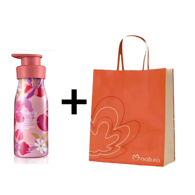 presente hidratante flor de pêssego e jasmim 400ml + sacola